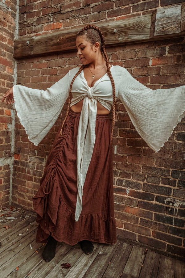 Liberty Bell Sleeve Wrap Top Organic Cotton Bamboo