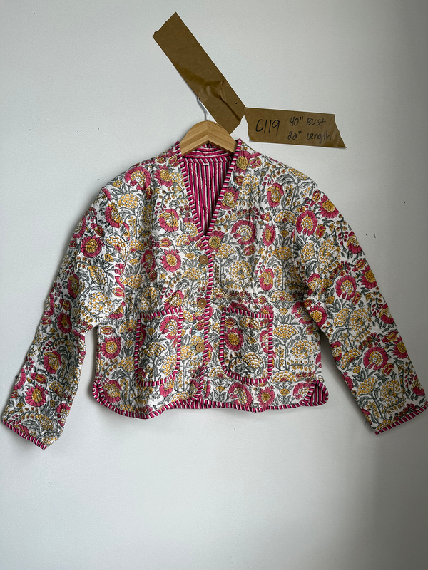 Matilda Cropped Kantha Cardigan