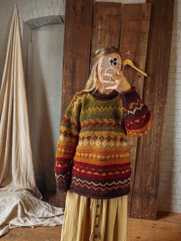Otto Hand-Knitted Wool Earthy Sweater