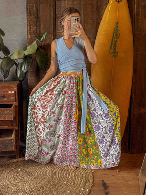 Pomade Skirt | Upcycled Cotton Block Print