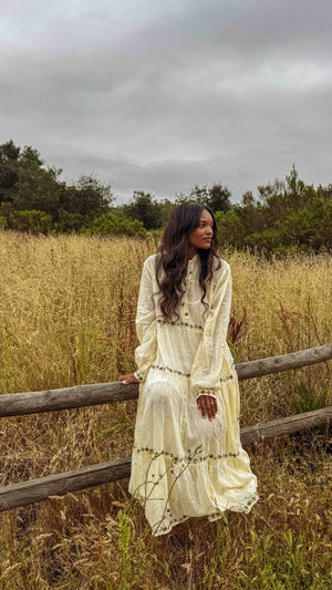 Giovanna Dress Hand Embroidered Cotton