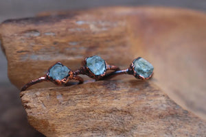 Raw Aquamarine Crystal Copper Ring