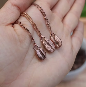 Copper Coffee Bean Necklace