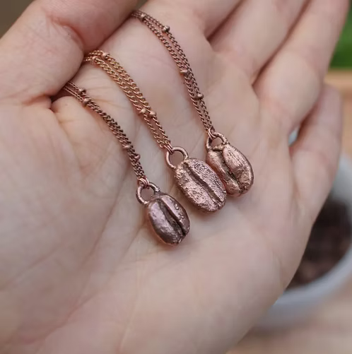 Copper Coffee Bean Necklace