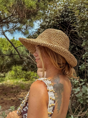 Zahara Hat : Natural Raffia Sun Hat