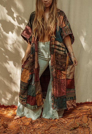 Dark Earth Recycled Patchwork Smock