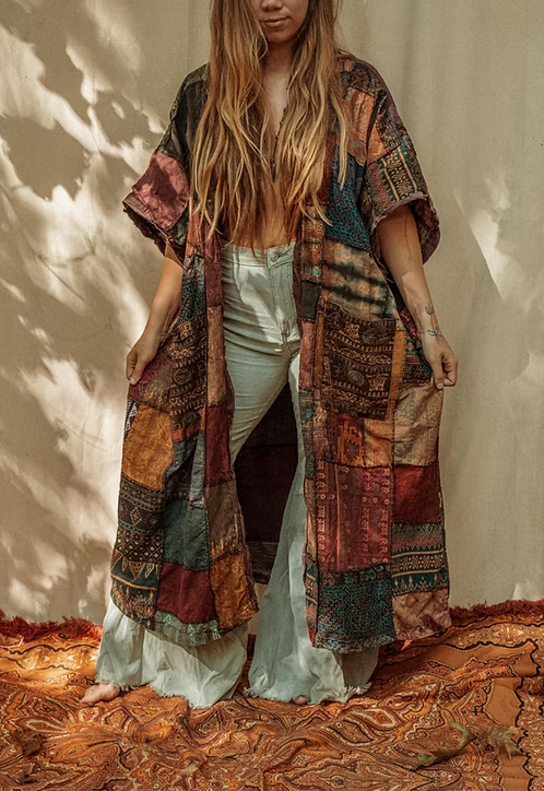 Dark Earth Recycled Patchwork Smock