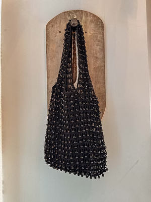 Cotton + Wooden Bead Crochet Bag