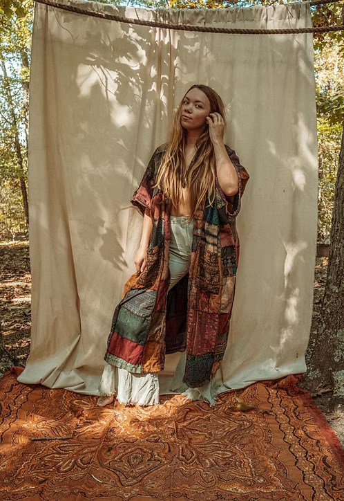 Dark Earth Recycled Patchwork Smock