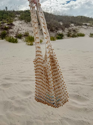 Cotton + Wooden Bead Crochet Bag