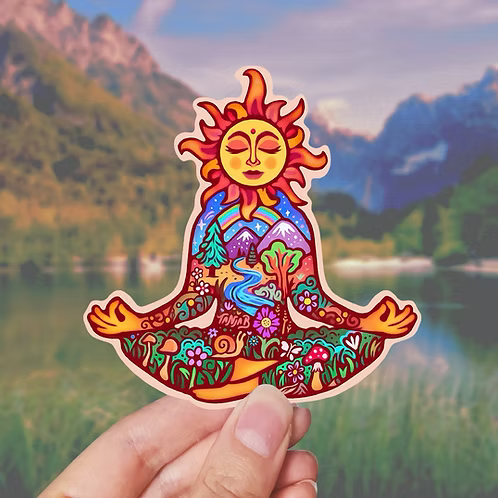 Sun Meditation Sticker