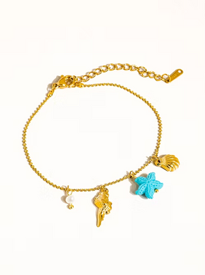 Davina Blue Starfish Charm Bracelet