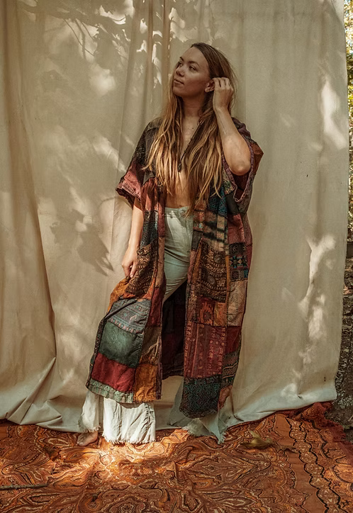 Dark Earth Recycled Patchwork Smock