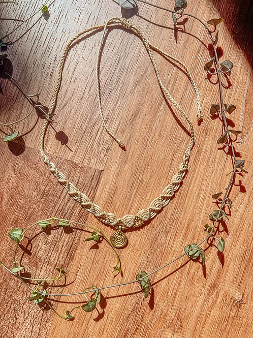Morgan Macrame Pendant Choker Necklace