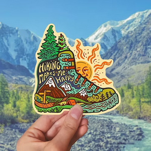 Hiking Makes Me Happy Sticker