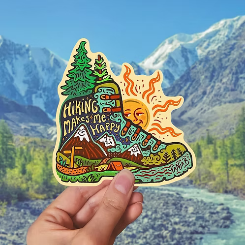 Hiking Makes Me Happy Sticker