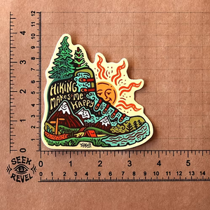 Hiking Makes Me Happy Sticker