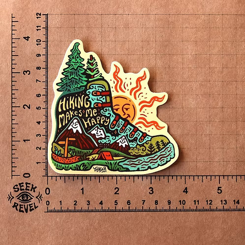 Hiking Makes Me Happy Sticker