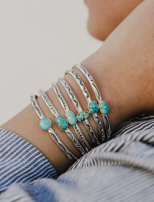 Pulsera de Plata de Ley y Turquesa Aspen