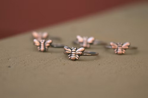 Handmade Copper Stacking Bee Ring