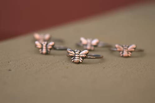 Handmade Copper Stacking Bee Ring