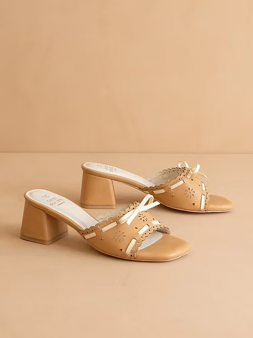 The Breda Tan | Sweet Low Heel Sandal