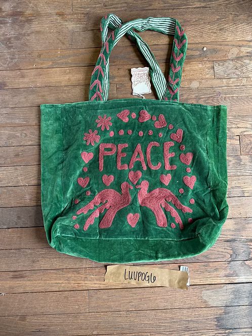 Bolso de terciopelo Paz y Amor
