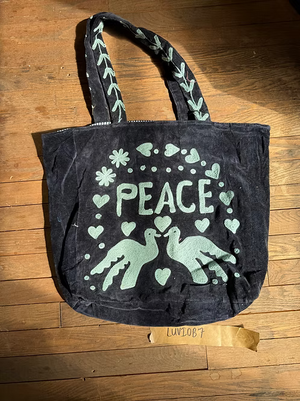Bolso de terciopelo Paz y Amor