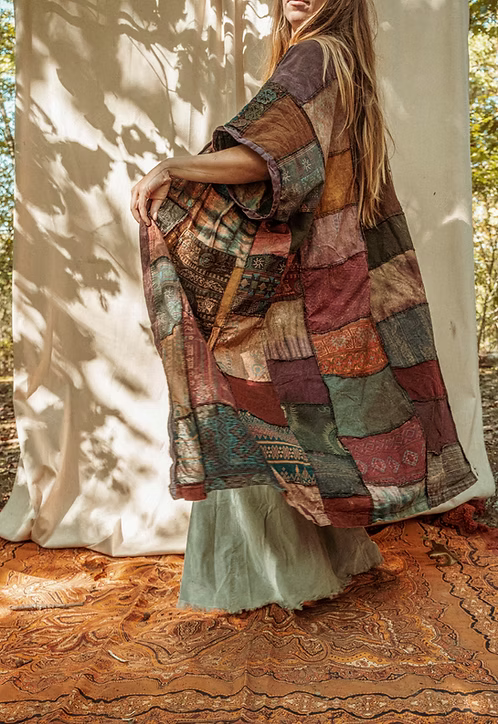 Dark Earth Recycled Patchwork Smock