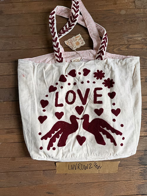 Bolso de terciopelo Paz y Amor