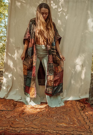 Dark Earth Recycled Patchwork Smock