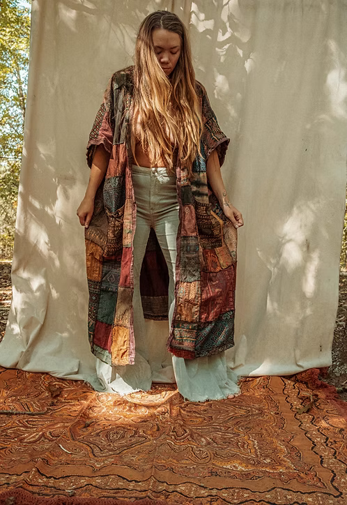 Dark Earth Recycled Patchwork Smock