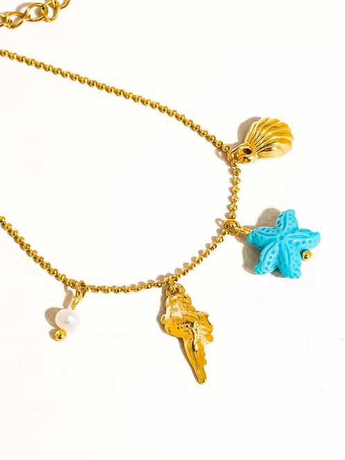 Davina Blue Starfish Charm Bracelet
