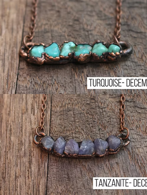 Raw Birthstone Bar Necklace