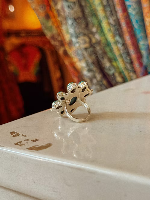 Sterling Silver and Stone Band Ring (EDIT INVENTORY)