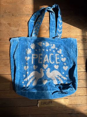 Bolso de terciopelo Paz y Amor