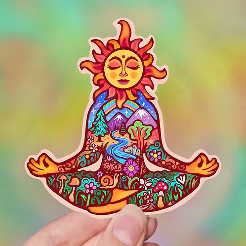 Sun Meditation Sticker