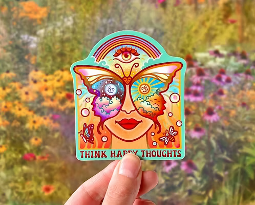 Think Happy Thoughts Sticker