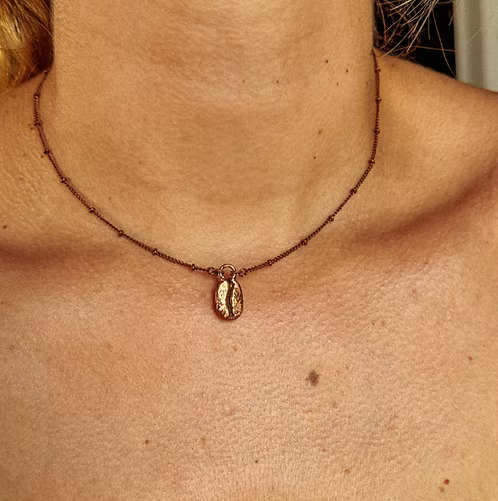 Copper Coffee Bean Necklace