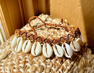 Macrame Shell Dangle Anklet