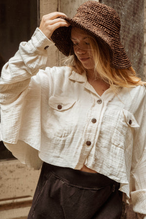 Organic Cotton Bamboo Crop Shacket