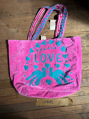 Bolso de terciopelo Paz y Amor