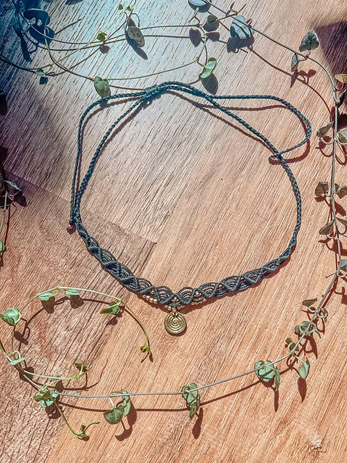 Morgan Macrame Pendant Choker Necklace