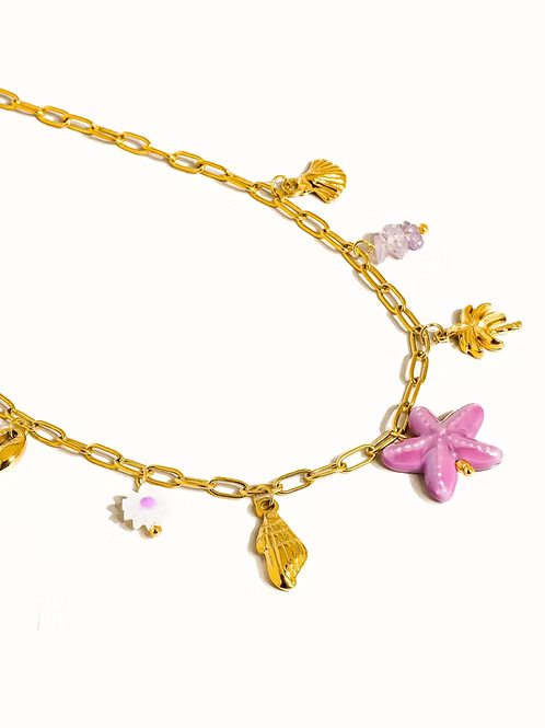Anya Purple Starfish Necklace
