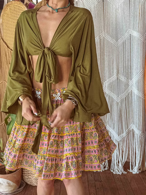 Block Print Mini Tiered Skirt
