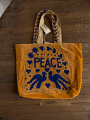 Sac fourre-tout en velours "Peace and Love"