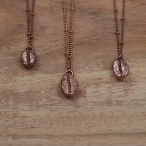 Copper Coffee Bean Necklace