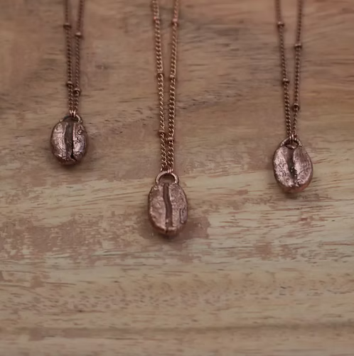 Copper Coffee Bean Necklace