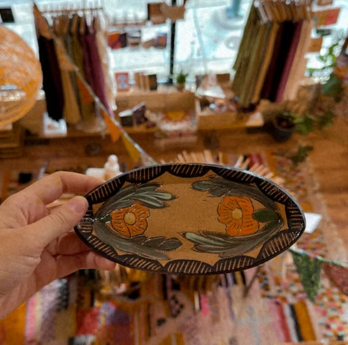 Soucoupe Décorative Sgraffito "Globe Mallow"