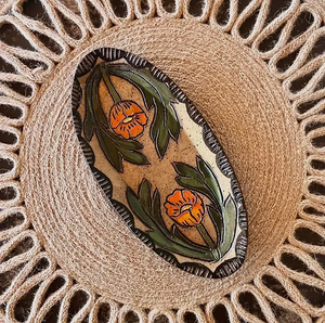 Soucoupe Décorative Sgraffito "Globe Mallow"
